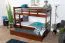 Bunk Bed 90 x 200 cm Easy Premium Line K17/n | Solid Beech Wood | Dark Brown Lacquer | Convertible | 2 Cover Panels