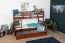 Bunk Bed 90 x 200 cm Easy Premium Line K17/n | Solid Beech Wood | Dark Brown Lacquer | Convertible | 2 Cover Panels