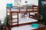 Bunk Bed 90 x 200 cm Easy Premium Line K17/n | Solid Beech Wood | Dark Brown Lacquer | Convertible | 2 Cover Panels