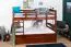 Bunk bed 90 x 200 cm "Easy Premium Line" K17/n incl. berth and 2 cover panels, solid beech wood, Dark Brown lacquered, convertible