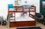 Bunk Bed 90 x 200 cm Easy Premium Line K17/n | Solid Beech Wood | Dark Brown Lacquer | Convertible | 2 Cover Panels