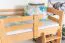 Bunk bed 90 x 200 cm for adults "Easy Premium Line" K17/n incl. berth and 2 cover panels, solid beech wood, natural lacquered, convertible