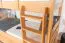 Bunk bed 90 x 200 cm for adults "Easy Premium Line" K17/n incl. berth and 2 cover panels, solid beech wood, natural lacquered, convertible