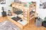 Bunk bed 90 x 200 cm for adults "Easy Premium Line" K17/n incl. berth and 2 cover panels, solid beech wood, natural lacquered, convertible