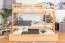 Bunk bed 90 x 200 cm for adults "Easy Premium Line" K17/n incl. berth and 2 cover panels, solid beech wood, natural lacquered, convertible