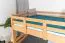 Bunk bed 90 x 200 cm for adults "Easy Premium Line" K17/n incl. berth and 2 cover panels, solid beech wood, natural lacquered, convertible