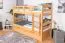 Bunk bed 90 x 200 cm for adults "Easy Premium Line" K17/n incl. berth and 2 cover panels, solid beech wood, natural lacquered, convertible