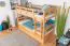Bunk Bed 90 x 200 cm Easy Premium Line K17/n | Solid Beech Wood | Natural Lacquer | Convertible | Includes Berth & 2 Cover Panels