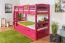 Bunk Bed 90 x 200 cm Easy Premium Line K17/n | Solid Beech Wood | Pink Lacquer | Convertible to Two Beds