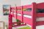 Bunk Bed 90 x 200 cm Easy Premium Line K17/n | Solid Beech Wood | Pink Lacquer | Convertible to Two Beds
