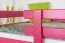 Bunk Bed 90 x 200 cm Easy Premium Line K17/n | Solid Beech Wood | Pink Lacquer | Convertible to Two Beds