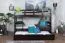 Bunk bed 90 x 200 cm "Easy Premium Line" K17/n incl. berth and 2 cover panels, solid beech wood, chocolate brown lacquered, convertible