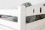 Bunk bed for adults "Easy Premium Line" K18/h incl. mattress base and 2 cover panels, headboard with holes, solid white beech wood - mattress base: 90 x 200 cm, divisible
