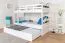 Bunk bed for adults "Easy Premium Line" K18/h incl. mattress base and 2 cover panels, headboard with holes, solid white beech wood - mattress base: 90 x 200 cm, divisible