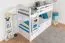 Bunk bed for adults "Easy Premium Line" K18/h incl. mattress base and 2 cover panels, headboard with holes, solid white beech wood - mattress base: 90 x 200 cm, divisible