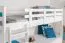 Bunk bed for adults "Easy Premium Line" K18/h incl. mattress base and 2 cover panels, headboard with holes, solid white beech wood - mattress base: 90 x 200 cm, divisible