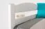 Bunk bed for adults "Easy Premium Line" K18/h incl. mattress base and 2 cover panels, headboard with holes, solid white beech wood - mattress base: 90 x 200 cm, divisible