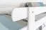 Bunk bed for adults "Easy Premium Line" K18/h incl. mattress base and 2 cover panels, headboard with holes, solid white beech wood - mattress base: 90 x 200 cm, divisible