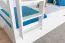Bunk bed for adults "Easy Premium Line" K18/h incl. mattress base and 2 cover panels, headboard with holes, solid white beech wood - mattress base: 90 x 200 cm, divisible