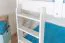 Bunk bed for adults "Easy Premium Line" K18/h incl. mattress base and 2 cover panels, headboard with holes, solid white beech wood - mattress base: 90 x 200 cm, divisible
