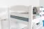Bunk bed for adults "Easy Premium Line" K18/h incl. mattress base and 2 cover panels, headboard with holes, solid white beech wood - mattress base: 90 x 200 cm, divisible