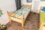 Children's bunk bed "Easy Premium Line" K19/n, head and foot part with holes, solid beech wood, natural - 90 x 190 cm (w x l), convertible
