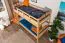 Children's bunk bed "Easy Premium Line" K19/n, head and foot part with holes, solid beech wood, natural - 90 x 190 cm (w x l), convertible