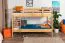 Children's bunk bed "Easy Premium Line" K19/n, head and foot part with holes, solid beech wood, natural - 90 x 190 cm (w x l), convertible