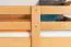 Children's bunk bed "Easy Premium Line" K19/n, head and foot part with holes, solid beech wood, natural - 90 x 190 cm (w x l), convertible
