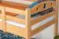 Children's bunk bed "Easy Premium Line" K19/n, head and foot part with holes, solid beech wood, natural - 90 x 190 cm (w x l), convertible
