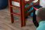 Loft bed 90 x 200 cm, "Easy Premium Line" K22/n, solid beech wood cherry, convertible