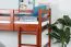 Loft bed 90 x 200 cm, "Easy Premium Line" K22/n, solid beech wood cherry, convertible