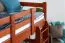 Loft bed 90 x 200 cm, "Easy Premium Line" K22/n, solid beech wood cherry, convertible