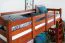 Loft bed 90 x 200 cm, "Easy Premium Line" K22/n, solid beech wood cherry, convertible