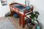 Loft bed 90 x 200 cm, "Easy Premium Line" K22/n, solid beech wood cherry, convertible