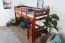 Loft bed 90 x 200 cm, "Easy Premium Line" K22/n, solid beech wood cherry, convertible