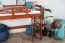 Loft bed 90 x 200 cm, "Easy Premium Line" K22/n, solid beech wood cherry, convertible