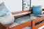 Loft bed 90 x 200 cm, "Easy Premium Line" K22/n, solid beech wood cherry, convertible