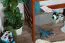 Loft Bed 90 x 200 cm for Children | Easy Premium Line K22/n | Solid Beech Wood Cherry | Convertible