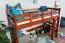 Loft bed 90 x 200 cm for children, "Easy Premium Line" K22/n, solid beech wood cherry, convertible