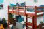 Loft Bed 90 x 200 cm for Children | Easy Premium Line K22/n | Solid Beech Wood Cherry | Convertible
