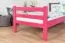 Loft Bed 90 x 200 cm for Children | Easy Premium Line K22/n | Solid Beech Wood | Pink Lacquered | Convertible