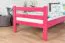 Loft bed 90 x 190 cm for children, "Easy Premium Line" K22/n, solid beech wood pink lacquered, convertible