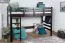 Loft Bed 90 x 200 cm | Easy Premium Line K22/n | Solid Beech Wood | Chocolate Brown | Convertible