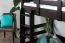 Loft Bed 90 x 200 cm | Easy Premium Line K22/n | Solid Beech Wood | Chocolate Brown | Convertible