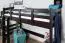 Loft Bed 90 x 200 cm | Easy Premium Line K22/n | Solid Beech Wood | Chocolate Brown | Convertible