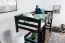 Loft Bed 90 x 200 cm | Easy Premium Line K22/n | Solid Beech Wood | Chocolate Brown | Convertible