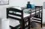Loft Bed 90 x 200 cm | Easy Premium Line K22/n | Solid Beech Wood | Chocolate Brown | Convertible
