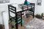 Loft Bed 90 x 200 cm | Easy Premium Line K22/n | Solid Beech Wood | Chocolate Brown | Convertible
