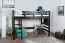 Loft Bed 90 x 200 cm | Easy Premium Line K22/n | Solid Beech Wood | Chocolate Brown | Convertible